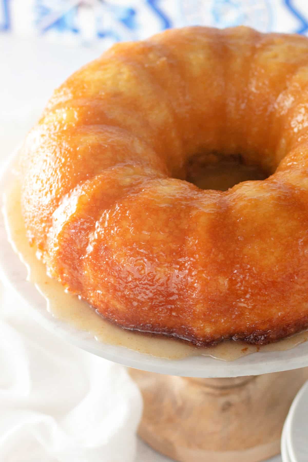 Pineapple Bundt Cake on a platter