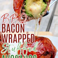 bbq bacon wrapped stuffed avocados