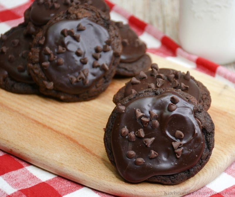 the cookies on a wooden board.