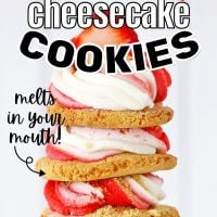 frosted strawberry cheesecake cookies pinterest image