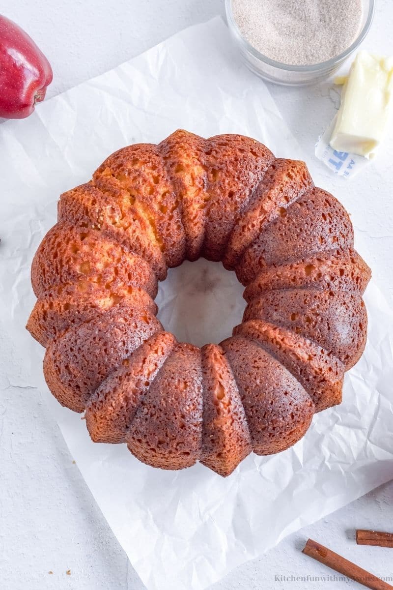The whole apple cider cake.