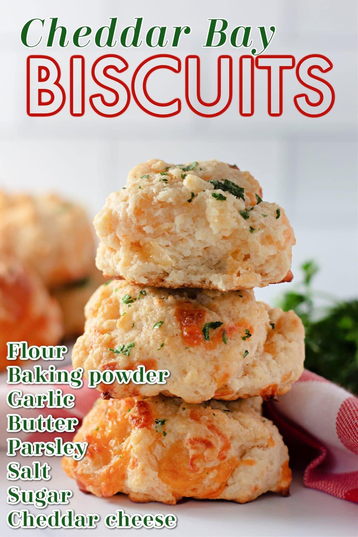 Pinterest title image for Cheddar Bay Biscuits.