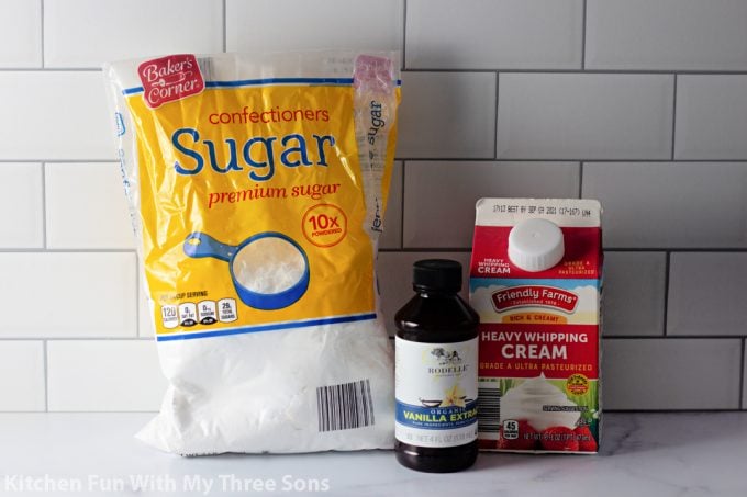 ingredients to make Whipped Cream Recipe.