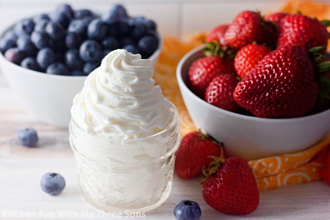 Whipped Cream Recipe with berries.