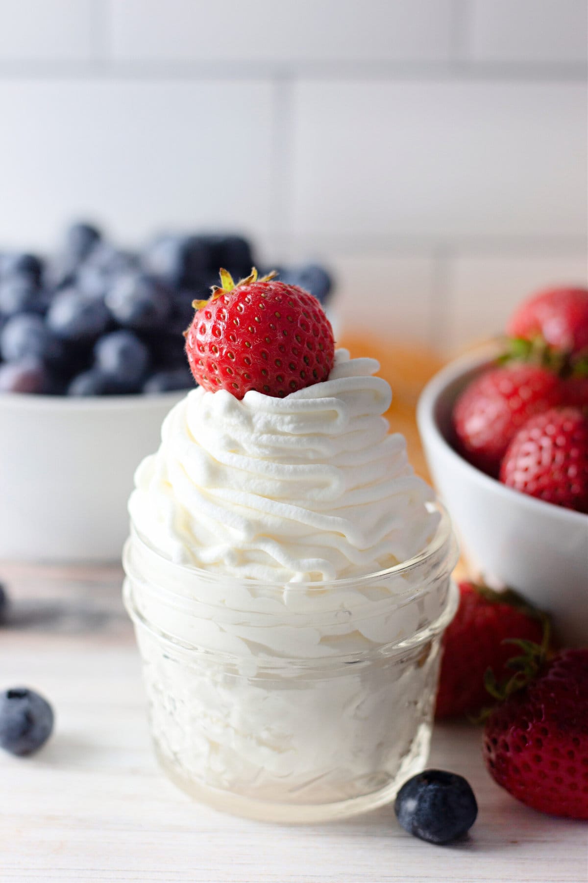 homemade whipped cream in a glass jar