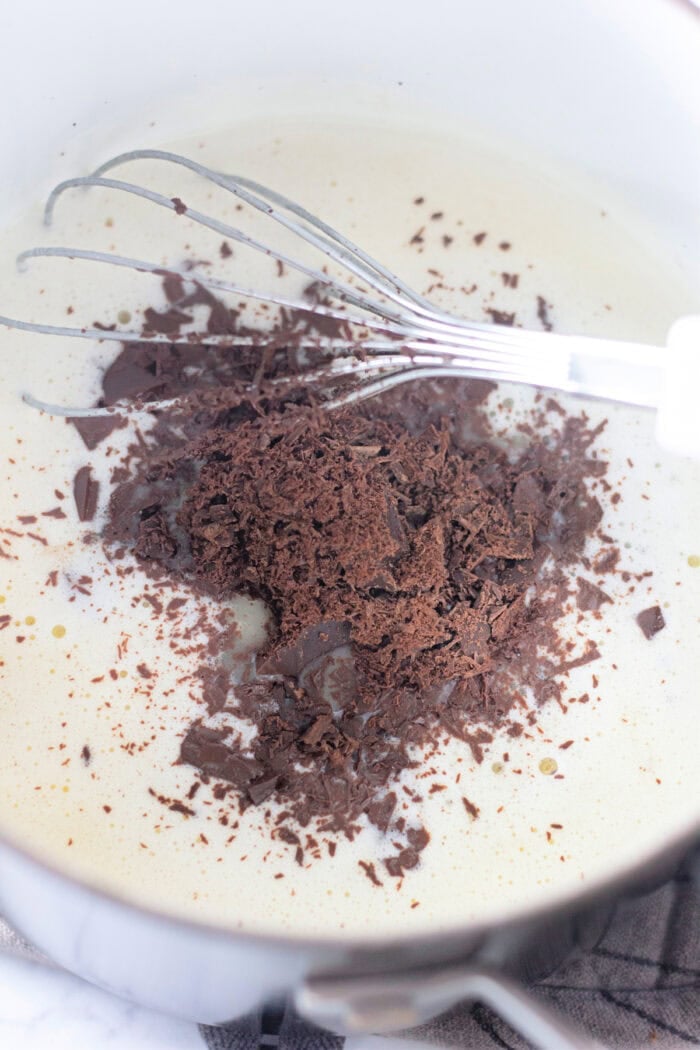 Ready in 5 minutes with just 6 basic ingredients, this Hot Fudge Sauce is rich, decadent, and incredibly chocolatey. Whisking chopped chocolate into heavy cream