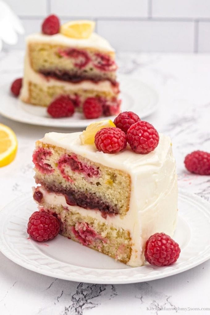 Lemon Raspberry Cake - Kitchen Fun With My 3 Sons