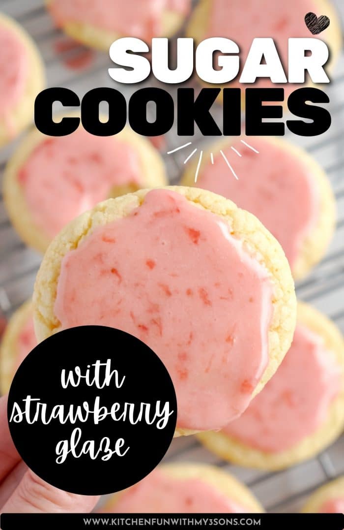 pinterest image for strawberry sugar cookies