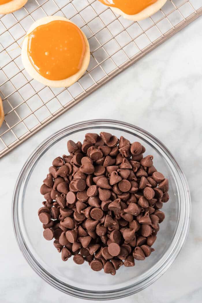 Melting chocolate in a bowl