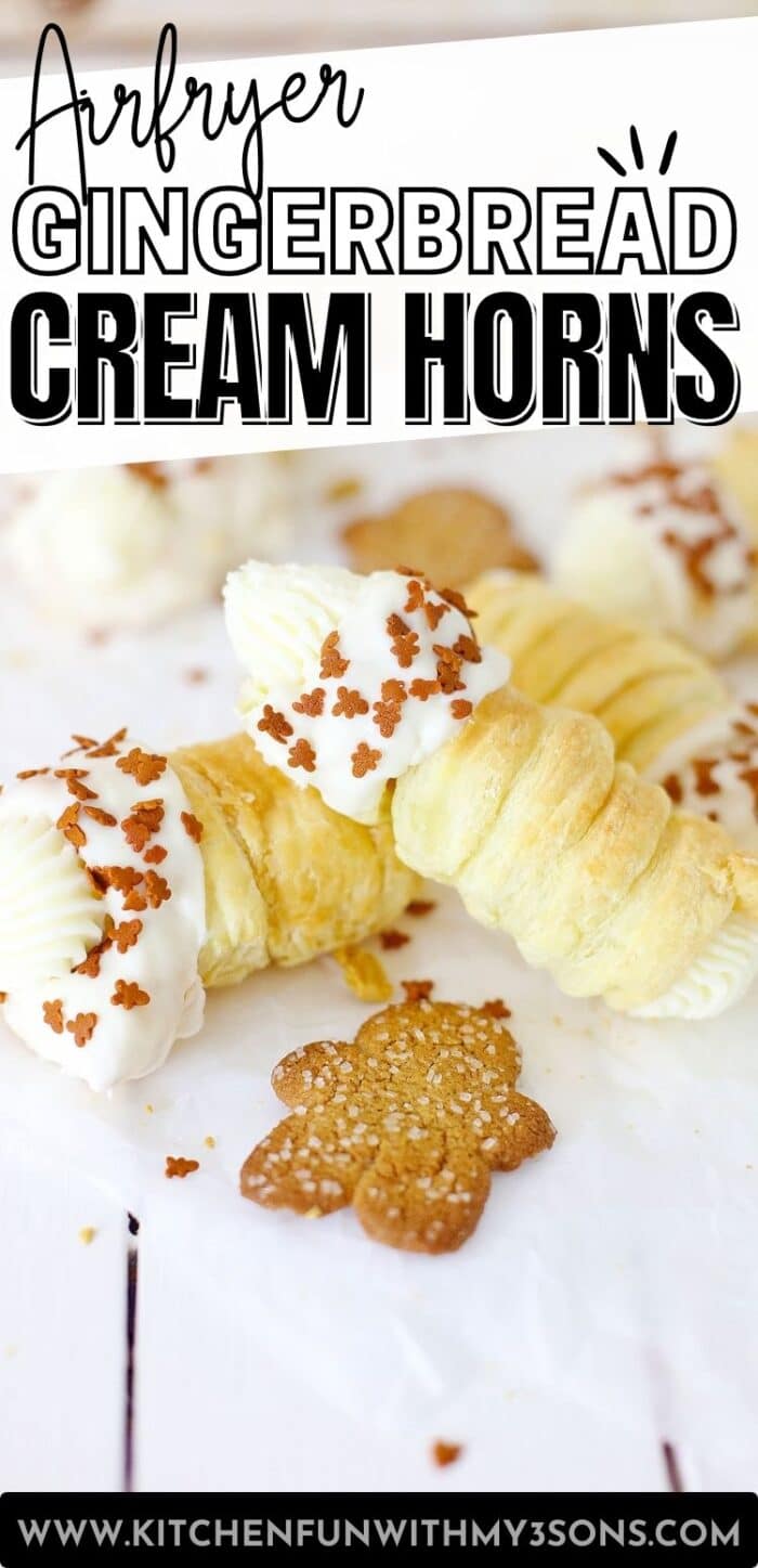 air fryer gingerbread cream horns