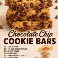 Chocolate Chip Cookies Bars pin