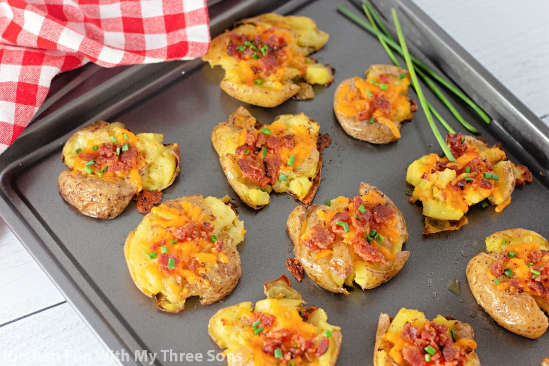 Bacon Cheddar Smashed Potatoes.