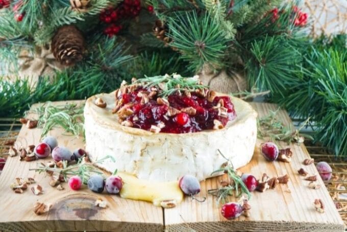 Christmas Cheese Appetizer on Cedar Planks