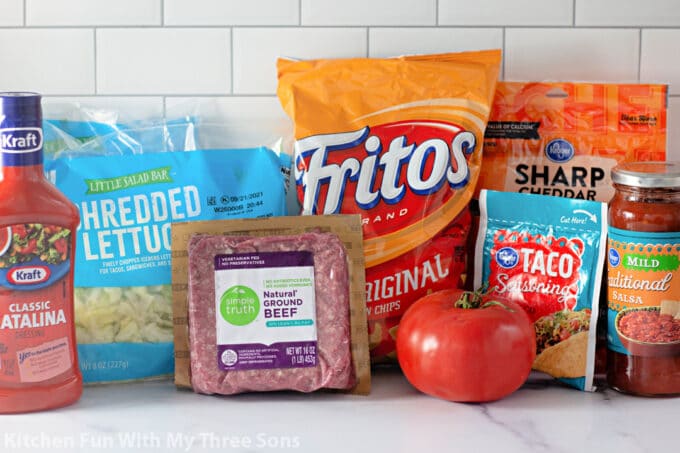 ingredients to make Fritos Taco Salad.