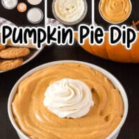Pumpkin Pie Dip is a creamy dessert with vanilla and pumpkin flavors. Serve this up with some fruit and cookies for Thanksgiving dessert. #Recipes #Fall #Dessert