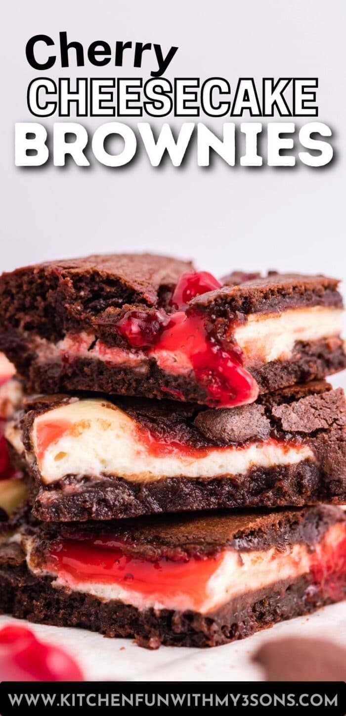 cherry cheesecake brownies pinterest image