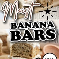 moist banana bars image.