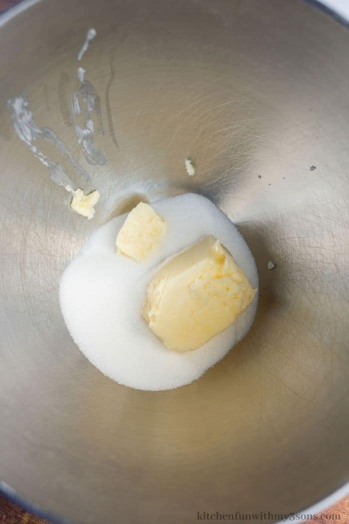 Combining the butter and milk.
