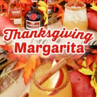 This Thanksgiving Margarita recipe is perfect for fall and Thanksgiving. It's full of the flavors of pear, apples and orange. #Recipes #Drinks