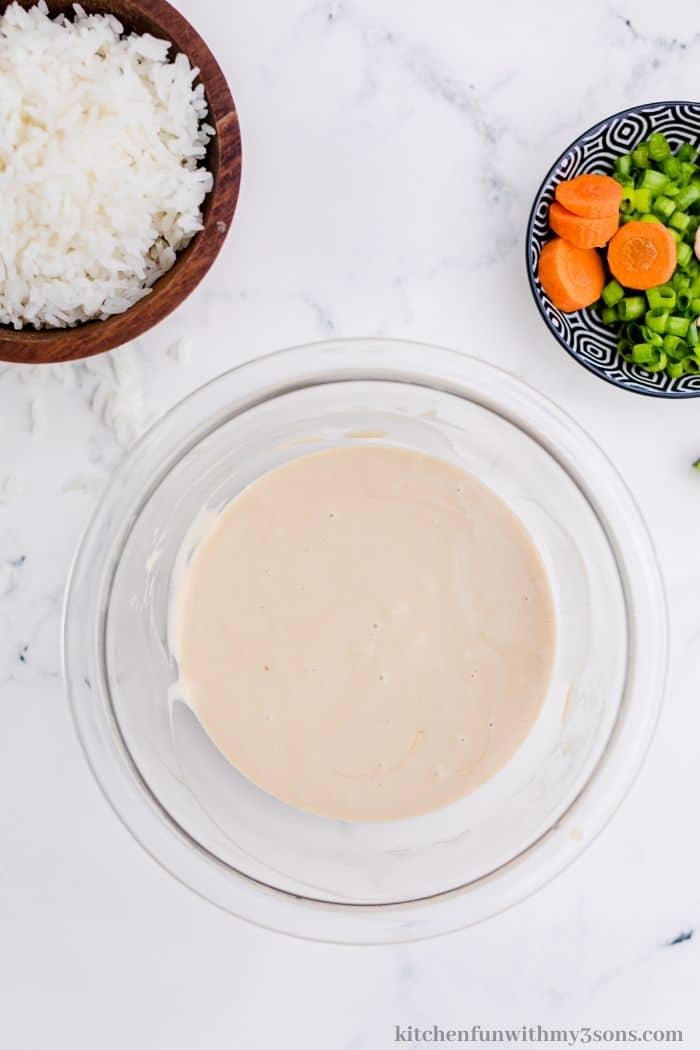 white sauce in a bowl