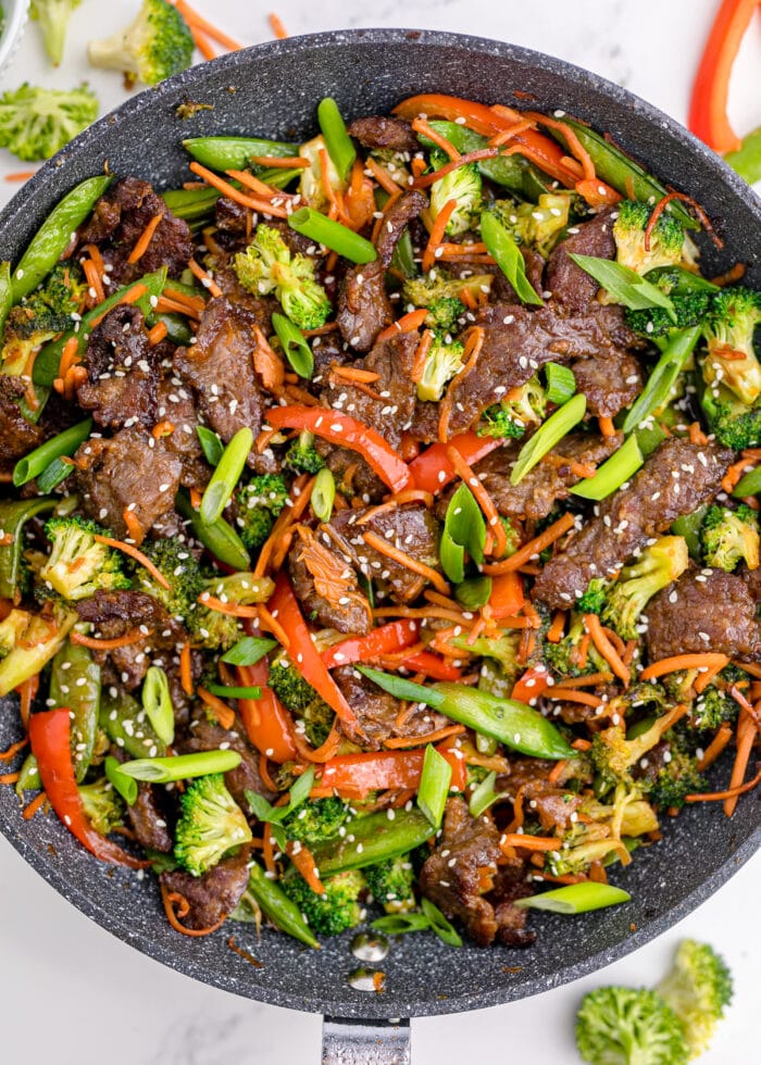 Beef Stir-Fry in a pan