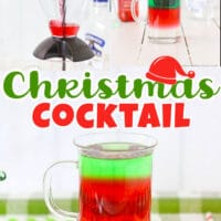 This Very Berry Christmas Cocktail is a delicious red and green drink recipe with raspberry and marshmallow flavors. Great for a holiday party! #Recipes #Christmas #Drinks