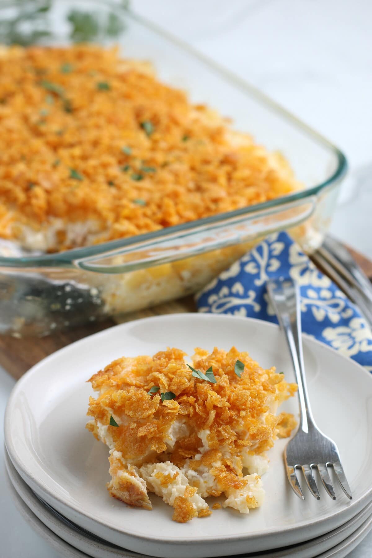 Hashbrown Casserole on a plate
