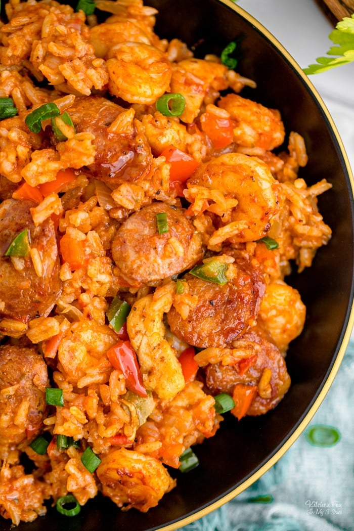 The best Jambalaya recipe -- full of all the spicy, classic flavors you expect from this classic Cajun dish with Andouille sausage.