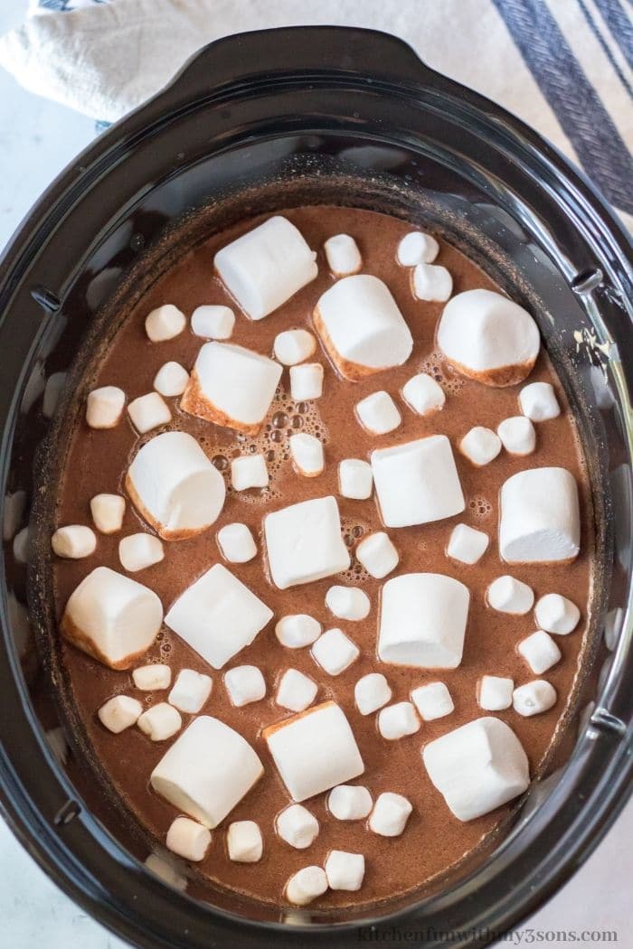 Adding in the marshmallows.