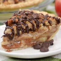 Apple Crumble Pie with Chocolate Ganache