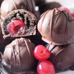Brownie Truffles with Cherries Feature
