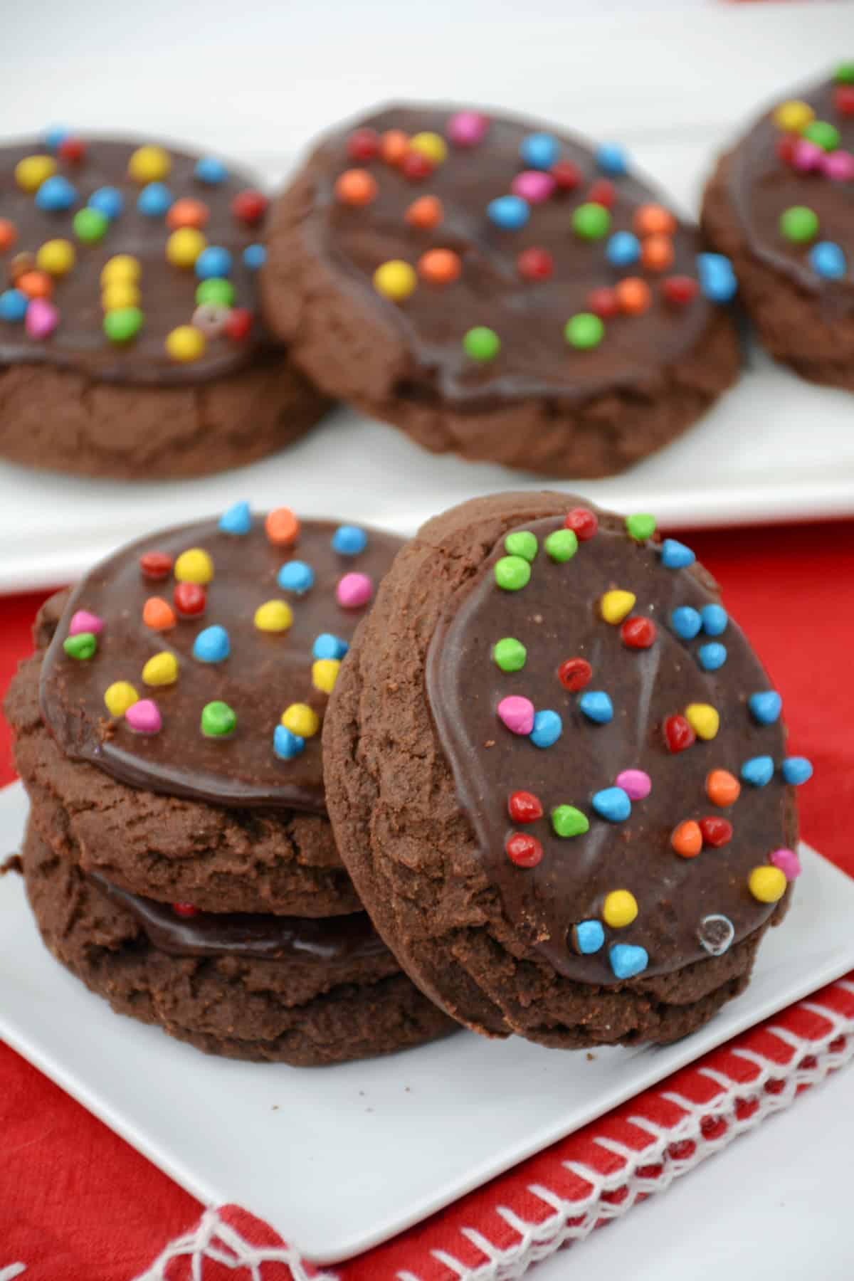 Cosmic Brownie Cookies on a plate