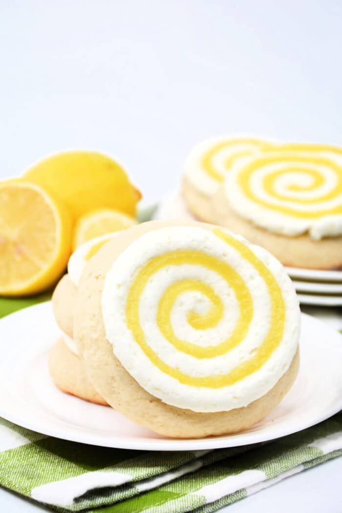 lemon Bar Cookies on a white serving plate.