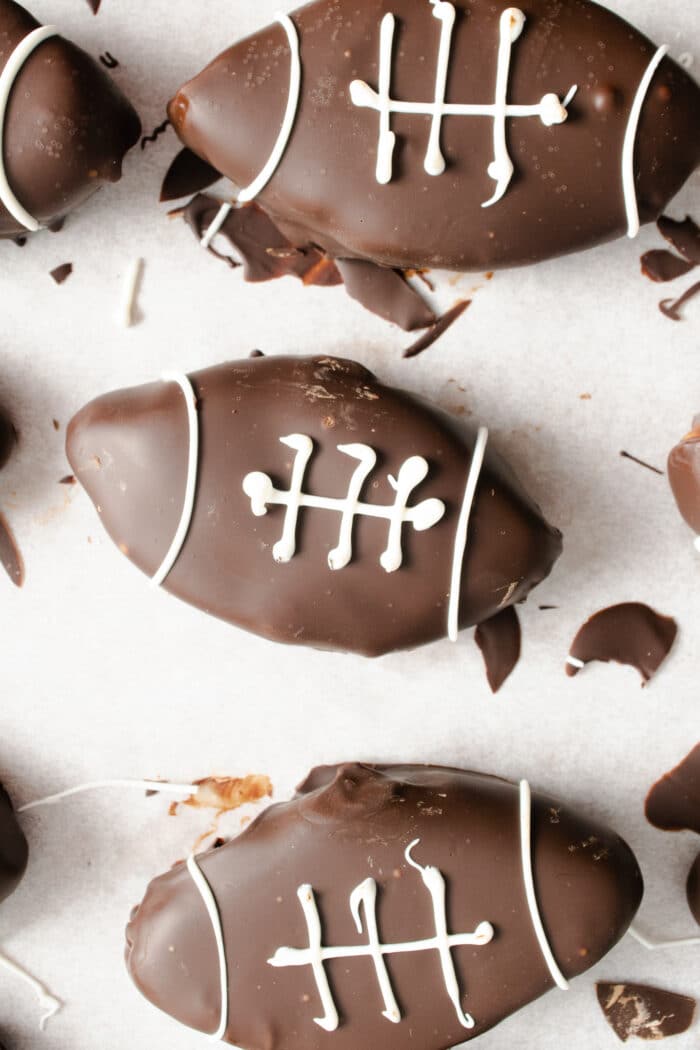 Peanut Butter Chocolate Footballs