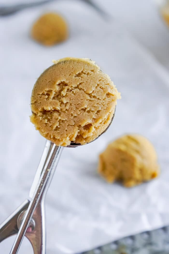 A scoop of cookie dough.