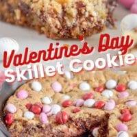 Valentine's Day Skillet Cookie pinterest image