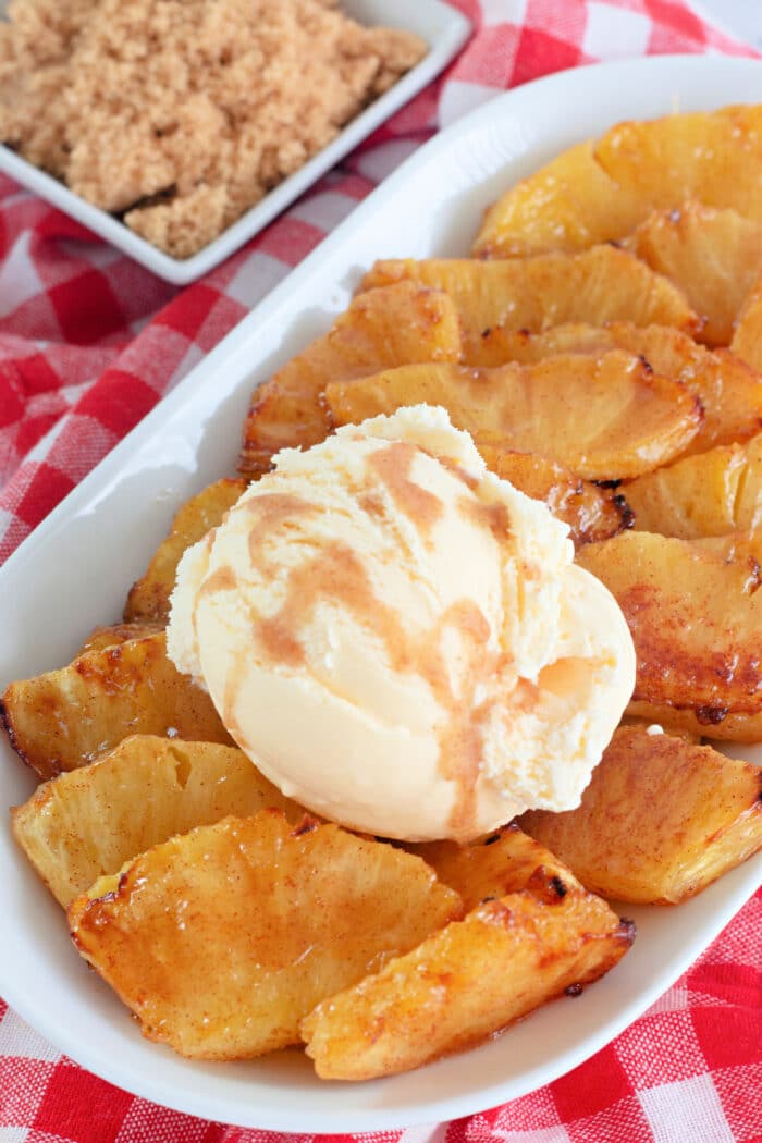 Air Fryer Apples with Ice Cream