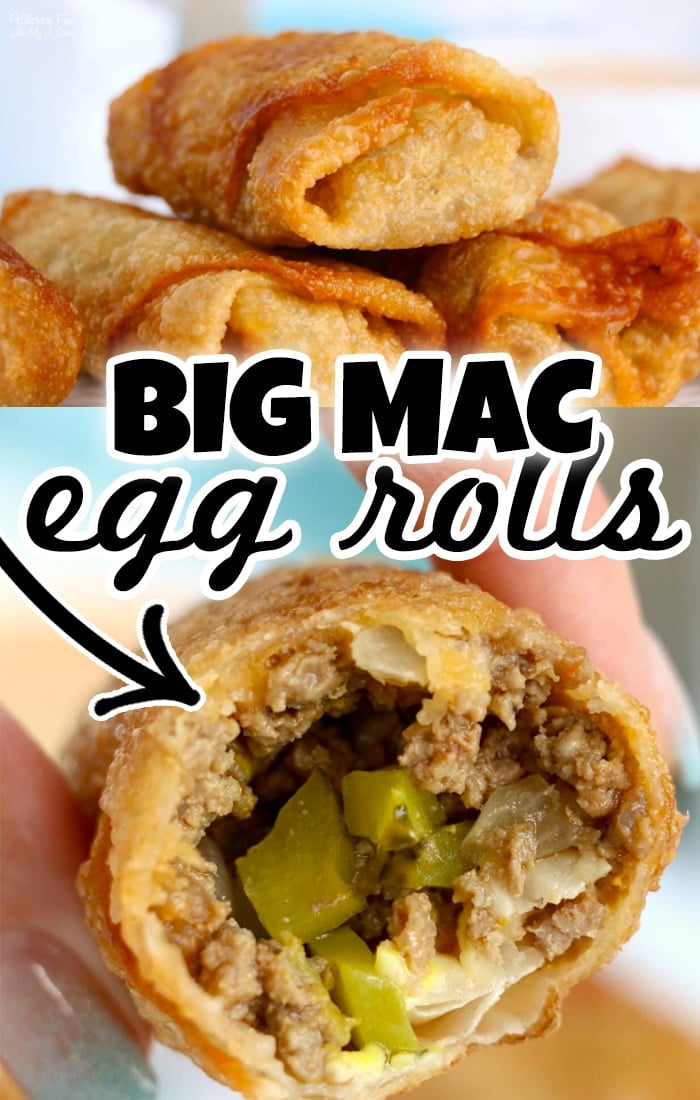 Big Mac Egg Rolls are stuffed with seasoned ground beef, condiments, and veggies wrapped in a crunchy and crispy egg roll wrapper. 