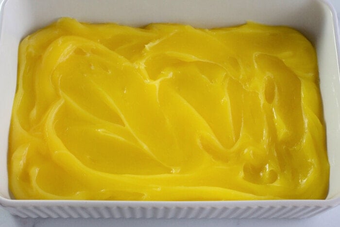 lemon curd spread in a pan
