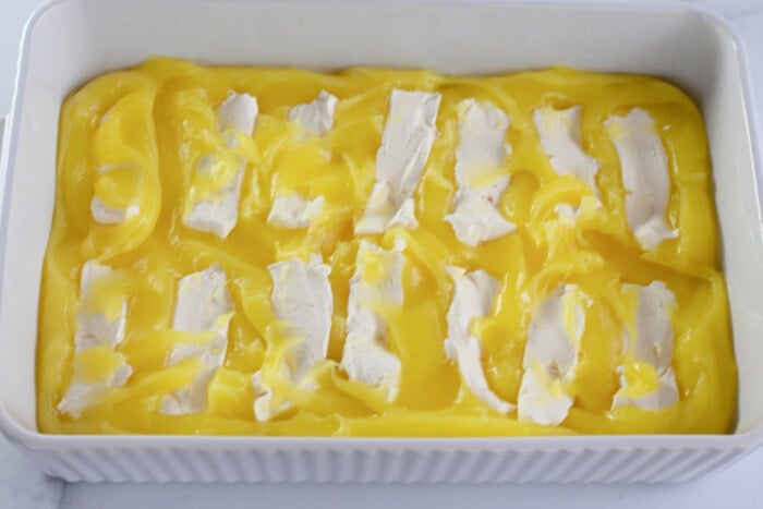 cream cheese over lemon curd