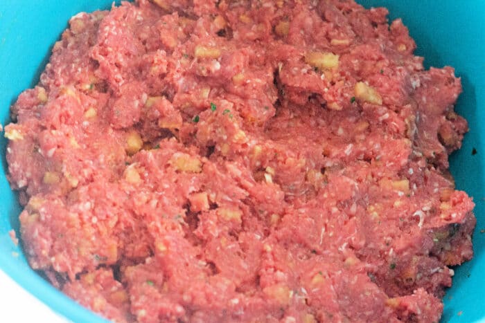 ground beef mixed with egg