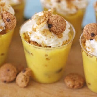 Chocolate Chip Cookie Pudding Shots Feature