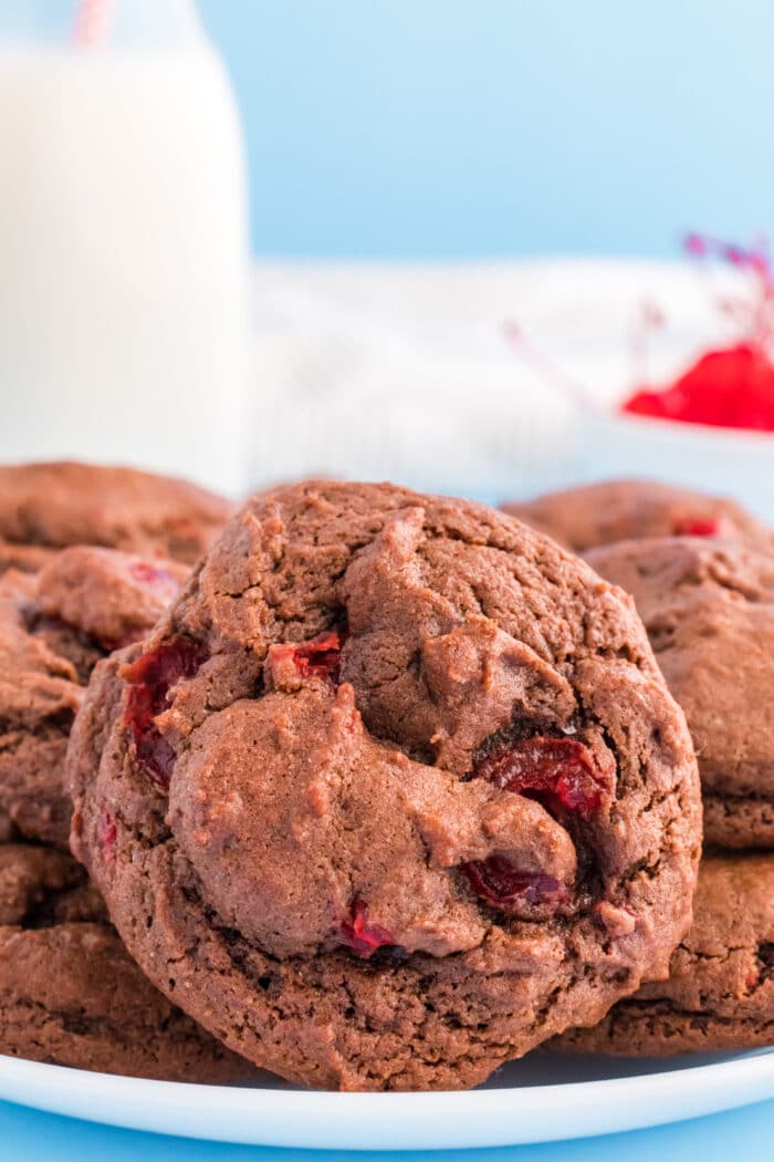A close up of the Chocolate Cherry Cookies.