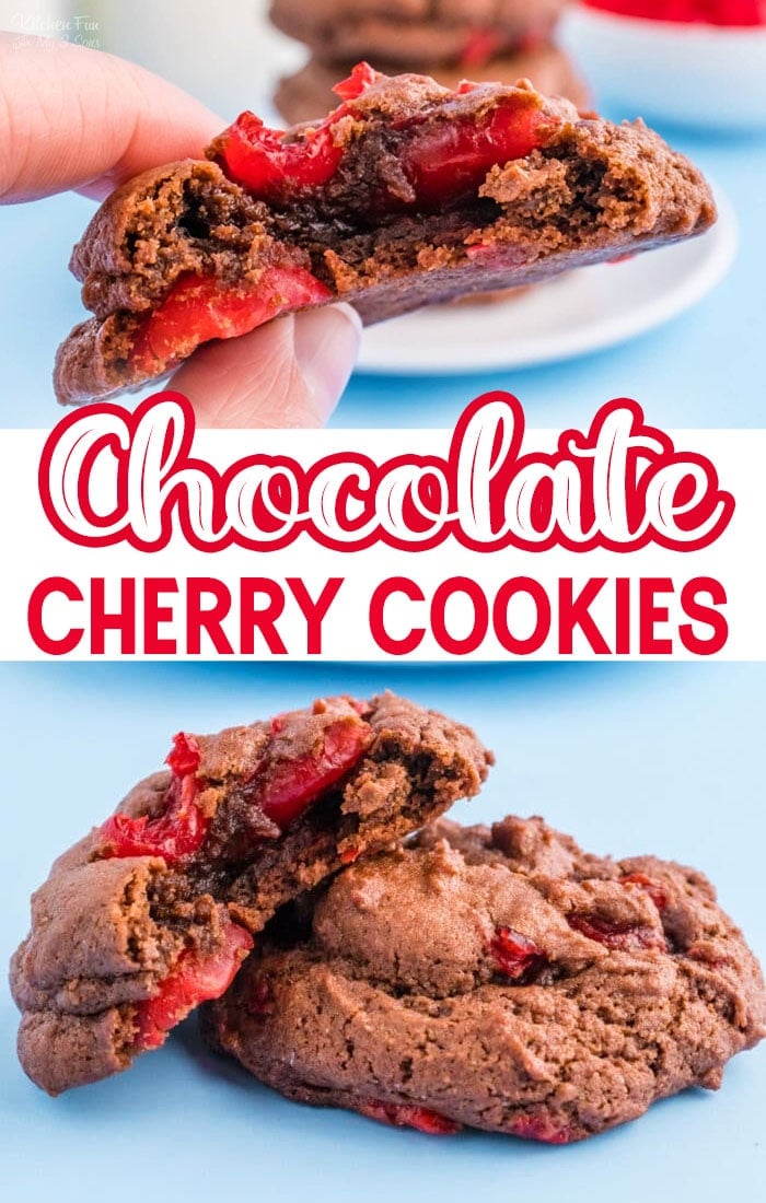 Chocolate Cherry Cookies - homemade chewy chocolate cookies with sweet marashino cherries baked inside. 