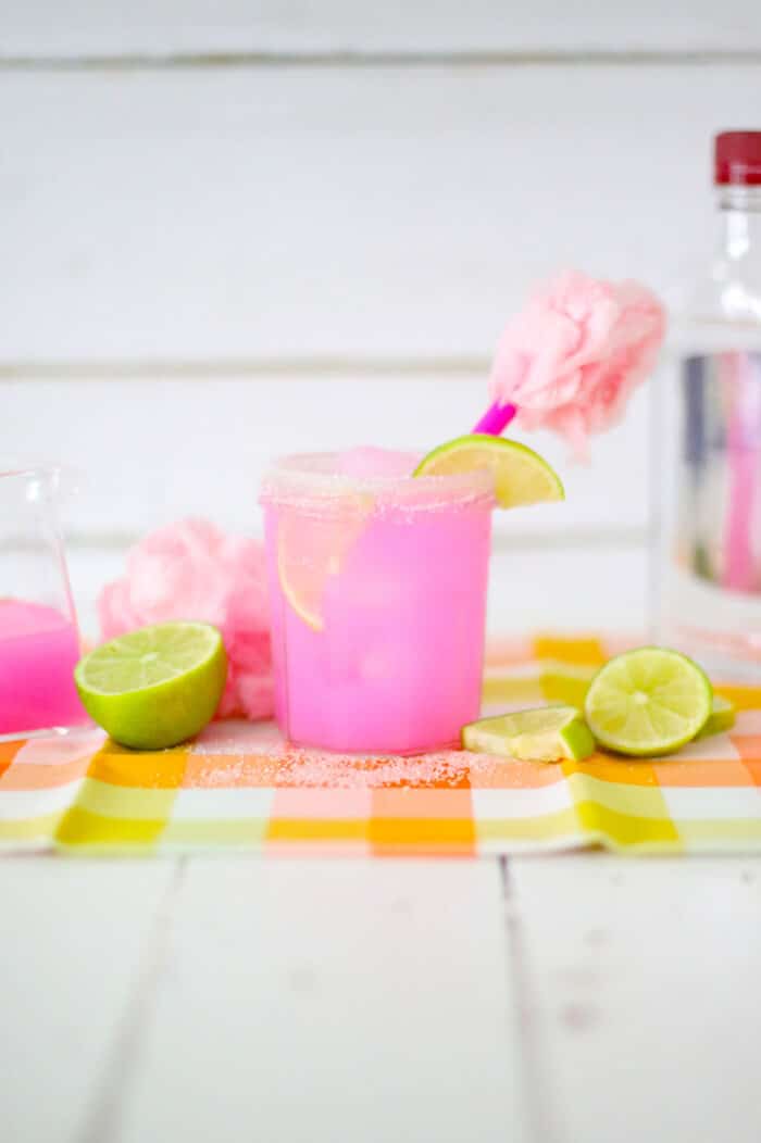 Cotton Candy Margarita in a glass.
