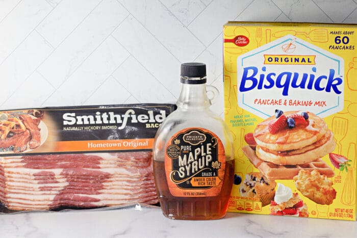 ingredients to make Bacon Pancake Dippers.