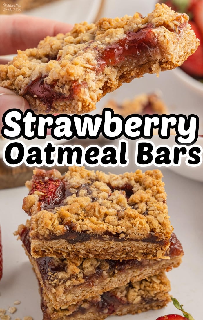 Strawberry Oatmeal Bars are a soft and delectable treat with a slightly crunchy texture. 
