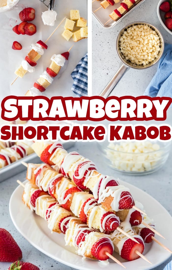 Strawberry Shortcake Kabobs - 2 ways. Take your strawberry shortcake up a notch by using fresh strawberries and pound cake on skewers. 
