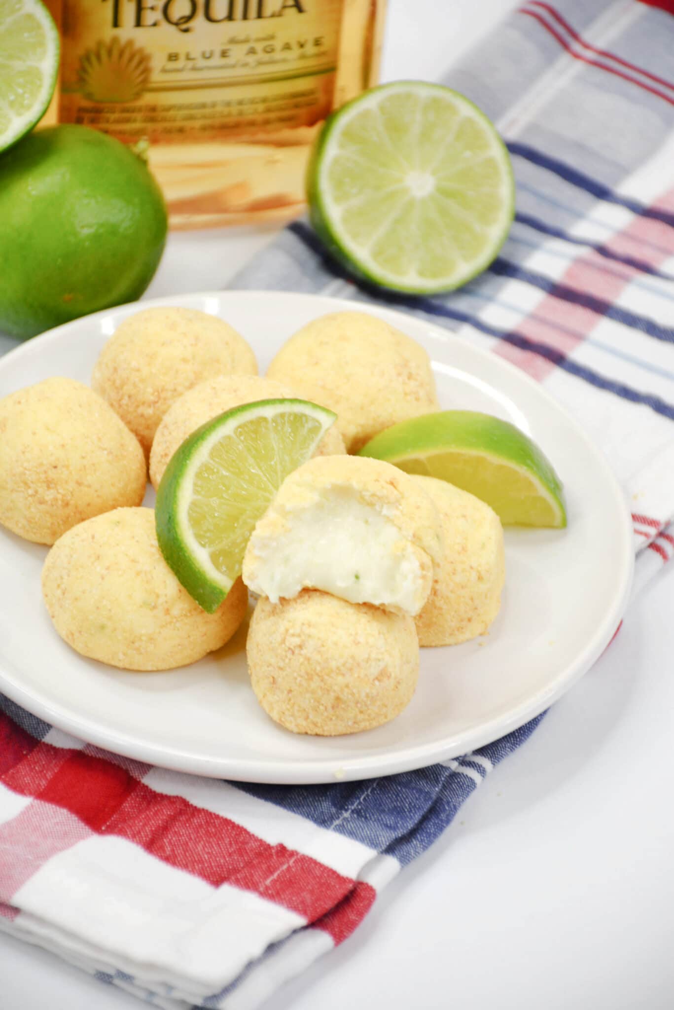 Margarita Truffles on a white plate.