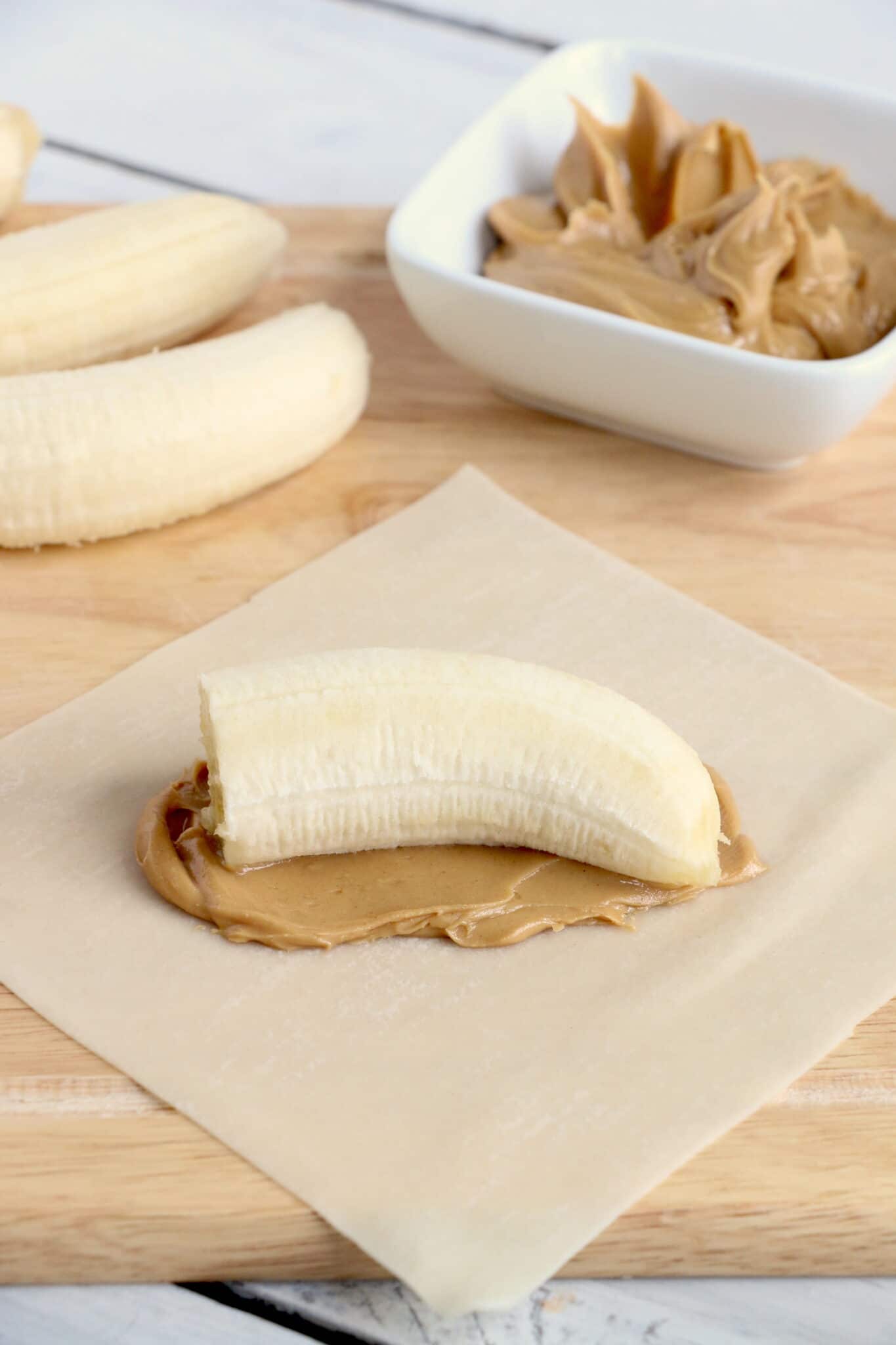 banana on peanut butter on wrapper